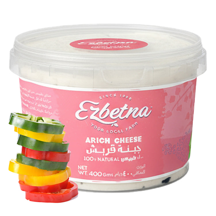 جبنة عزبتنا القريش مع الفلفل الحلو 